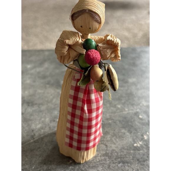 3 Vtg Corn Husk Doll, Folk Art 6” Figures - Picture 6 of 14